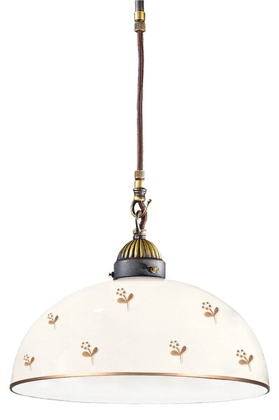 Austrolux KOLARZ Nonna viseća lampa Ø 30 cm, cvijet zlatne boje, glatki rub, prigušiva, Bijela, Dnevni boravak/blagovaonica, Staklo