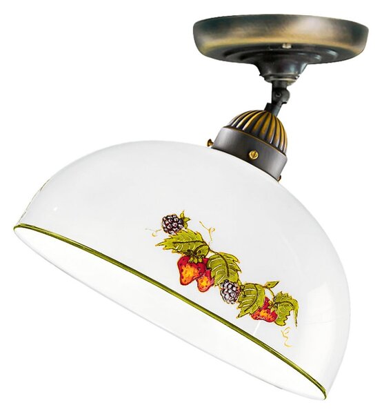 Austrolux KOLARZ stropna lampa Nonna, Ø 30 cm, jagode, glatki rub, prigušiva, Bijela, Dnevni boravak/blagovaonica, Staklo