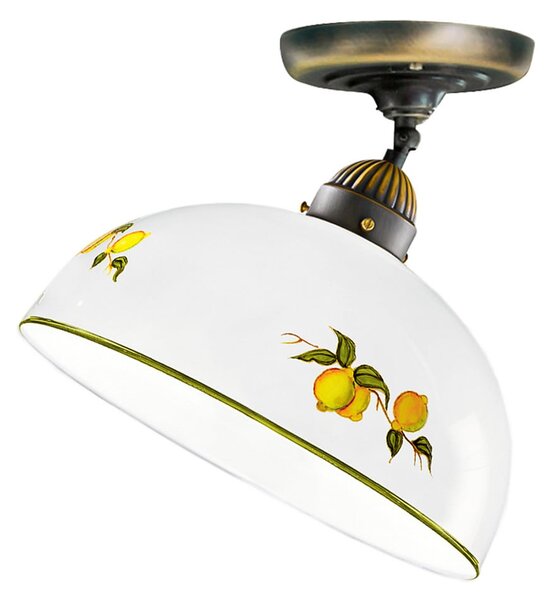 Austrolux KOLARZ stropna lampa Nonna, Ø 30 cm, limuni, glatki rub, prigušiva, Bijela, Dnevni boravak/blagovaonica, Staklo