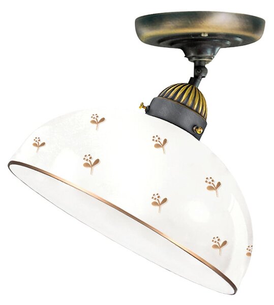 Austrolux KOLARZ stropna lampa Nonna Ø30cm cvijet zlatne boje glatki rub, prigušiva, Bijela, Dnevni boravak/blagovaonica, Staklo