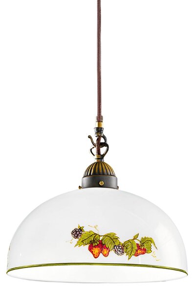 Austrolux KOLARZ viseća lampa Nonna, Ø 30 cm, jagode, glatki rub, prigušiva, Bijela, Dnevni boravak/blagovaonica, Staklo