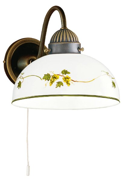 Austrolux KOLARZ Nonna zidna lampa, Ø 20 cm, grožđe, glatki rub, Bijela, Dnevni boravak/blagovaonica, Staklo