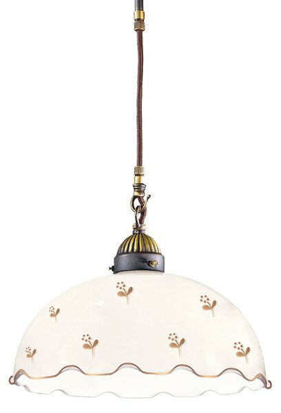 Austrolux KOLARZ Nonna viseća lampa Ø 30 cm, cvijet zlatne boje s valovitim rubom, prigušiva, Bijela, Dnevni boravak/blagovaonica, Staklo
