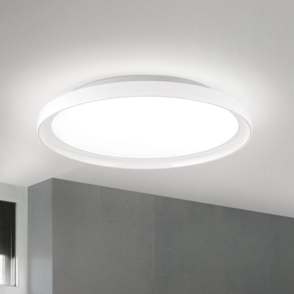 ORION GAMMA LED stropna svjetiljka, Ø 40 cm, bijela, daljinski upravljač, CCT, prigušiva, Bijela, Dnevni boravak/blagovaonica, Metal
