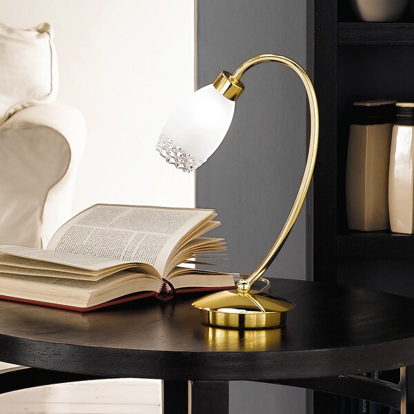 ORION Stolna lampa CARLA, boje mesinga, visina 32 cm, metal/staklo, Zlato / mjed, Dnevni boravak/blagovaonica, Metal