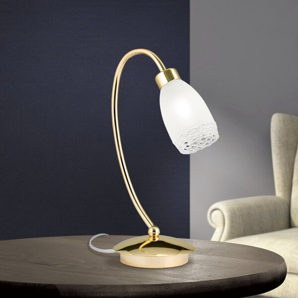 ORION Stolna lampa CARLA, boje mesinga, visina 32 cm, metal/staklo, Zlato / mjed, Dnevni boravak/blagovaonica, Metal