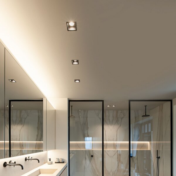Wever & Ducré Lighting WEVER DUCRÉ LED ugradbena svjetiljka Plano 2.0 crna, prigušljiva, prigušiva, Crno, Dnevni boravak/blagovaonica, Aluminij, Strop s više plamena