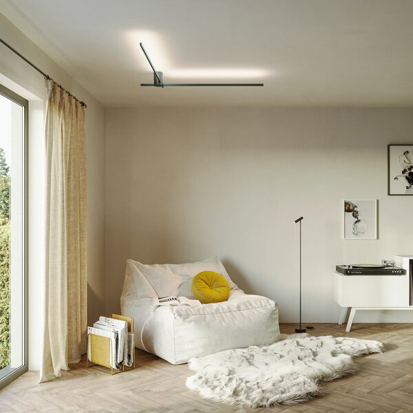 Wever & Ducré Lighting WEVER DUCRÉ LED stropna svjetiljka Fil Spin 1.0 crna 927, prigušiva, Crno, Dnevni boravak/blagovaonica, Aluminij