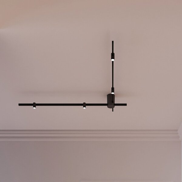 Wever & Ducré Lighting WEVER DUCRÉ LED stropna svjetiljka Trace Spin 1.0 crna 927, prigušiva, Crno, Dnevni boravak/blagovaonica, Aluminij