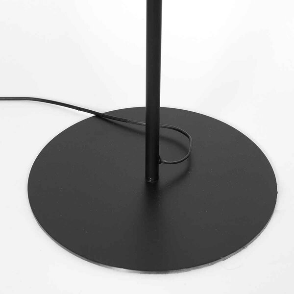 Steinhauer Bloeba podna lampa, crna/srebrna, visina 165 cm, velur, Crno, Dnevni boravak/blagovaonica, Metal