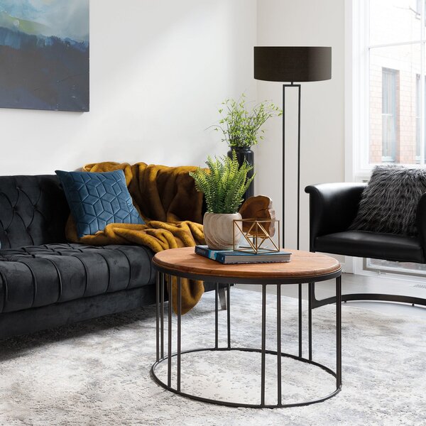 Steinhauer Podna lampa Stang, crna/crno-zlatna, visina 160 cm, cicanasta boja, prigušiva, Crno, Dnevni boravak/blagovaonica, Tkanina / tekstil