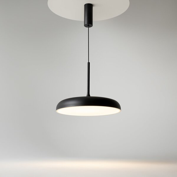 Maytoni LED viseća svjetiljka Gerhard, Ø 40 cm, crna, metalna, Crno, Dnevni boravak/blagovaonica, Metal