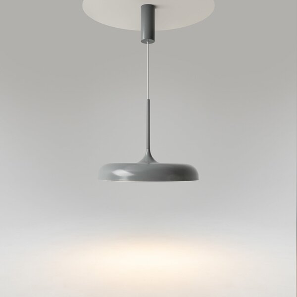 Maytoni LED viseća svjetiljka Gerhard, Ø 40 cm, siva, metalna, Sivo, Dnevni boravak/blagovaonica, Metal