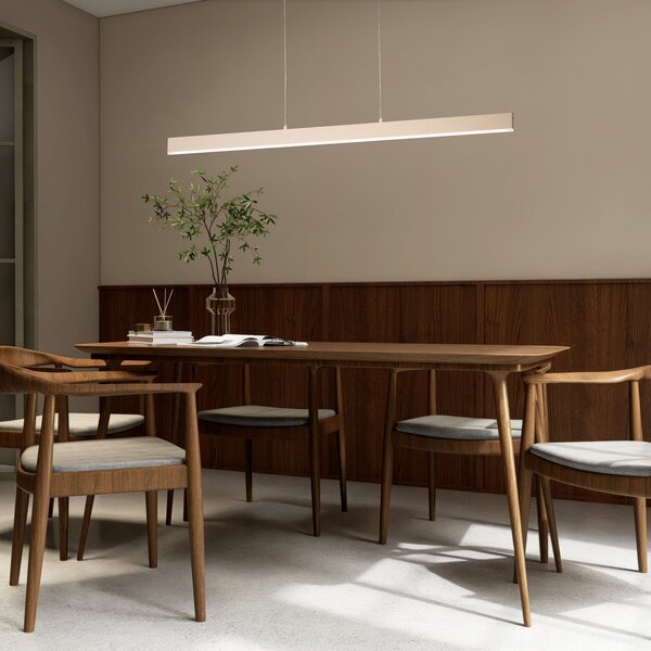 FISCHER & HONSEL Silvano LED viseća svjetiljka, pijesak, duljina 115 cm, CCT, dodirni prigušivač, prigušiva, Bež, Dnevni boravak/blagovaonica, Metal