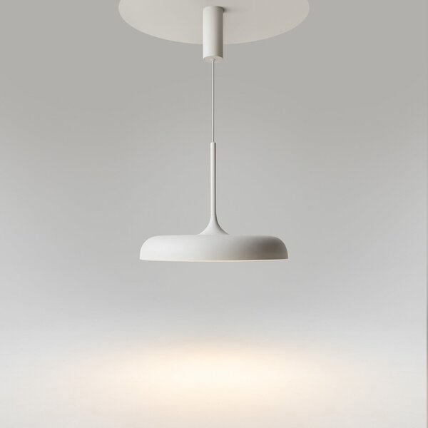 Maytoni LED viseća svjetiljka Gerhard, Ø 40 cm, bijela, metalna, Bijela, Dnevni boravak/blagovaonica, Metal