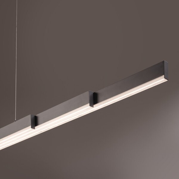 FISCHER & HONSEL Vayana LED viseća svjetiljka, siva, duljina 189 cm, CCT dodirni prigušivač, prigušiva, Sivo, Dnevni boravak/blagovaonica, Metal