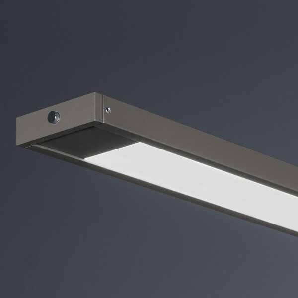 FISCHER & HONSEL LED viseća svjetiljka Marlo, siva, duljina 120 cm, CCT, dodirni prigušivač, prigušiva, Smeđa / hrđa, Dnevni boravak/blagovaonica, Metal