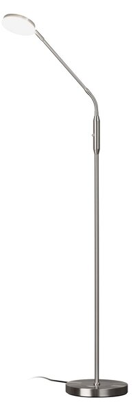 FISCHER & HONSEL Sorento LED podna lampa, niklovana završna obrada, visina 138 cm, CCT, dodirni, prigušiva, Metalik, Dnevni boravak/blagovaonica, Metal