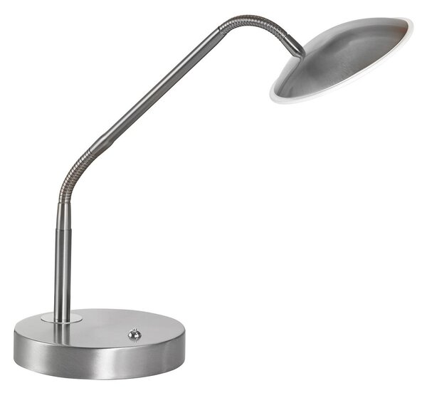 FISCHER & HONSEL Tallri LED stolna lampa, nikal, visina 60 cm, CCT dodirni prigušivač, prigušiva, Metalik, Dnevni boravak/blagovaonica, Metal