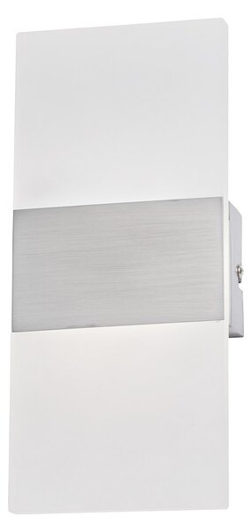 FISCHER & HONSEL LED zidna svjetiljka FODER, boje nikla, visina 27 cm, prekidač, Metalik, Dnevni boravak/blagovaonica, Metal
