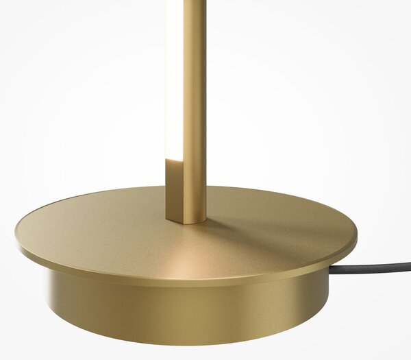 Maytoni LED podna lampa Tanka, mesingana, aluminijska, visina 155 cm,, prigušiva, Zlato / mjed, Dnevni boravak/blagovaonica, Aluminij