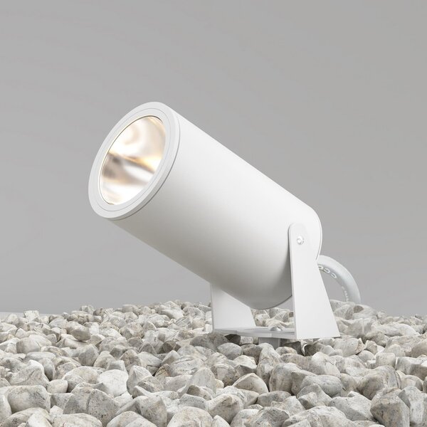 Maytoni LED reflektor s šiljkom za pod Bern, bijeli, aluminijski, IP65, Bijela, Aluminij