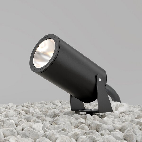 Maytoni LED reflektor s šiljkom za pod Bern, grafit, Ø 13 cm, IP65, Sivo, Aluminij