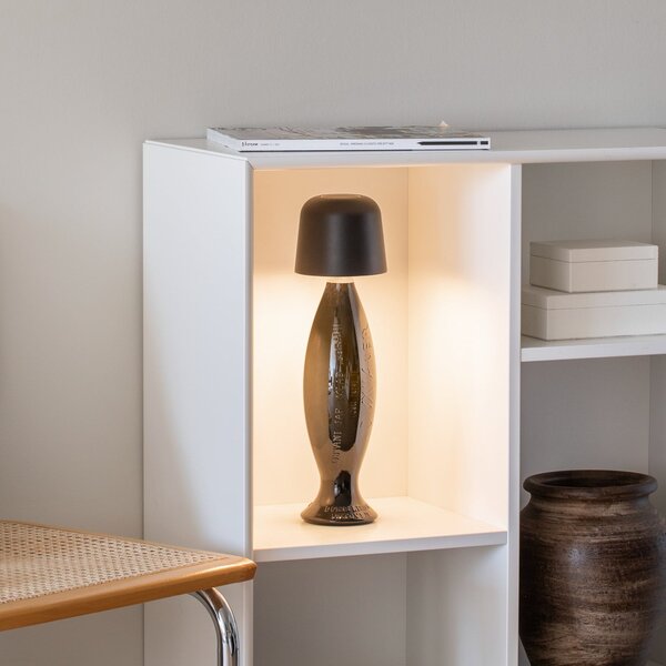 Konstsmide Biot LED punjiva stolna lampa, crna, visina 30 cm, IP54, USB, prigušiva, Crno, Dnevni boravak/blagovaonica, Aluminij