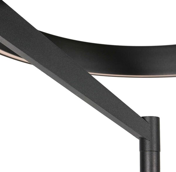 Steinhauer Mykty LED podna lampa, crna, visina 170 cm, metalna, 2 žarulje. CCT, prigušiva, Crno, Dnevni boravak/blagovaonica, Metal