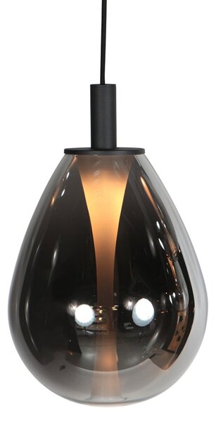 Mexlite Glimsy LED viseća svjetiljka, Ø 14 cm, crna/dimno siva, staklo, prigušiva, Sivo, Dnevni boravak/blagovaonica, Staklo