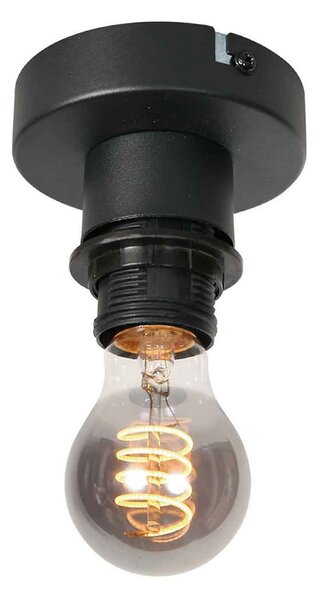 Mexlite Stropna lampa Bloeba, bijela/crna, Ø 25 cm, lan/metal, prigušiva, Bijela, Dnevni boravak/blagovaonica, Tkanina / tekstil