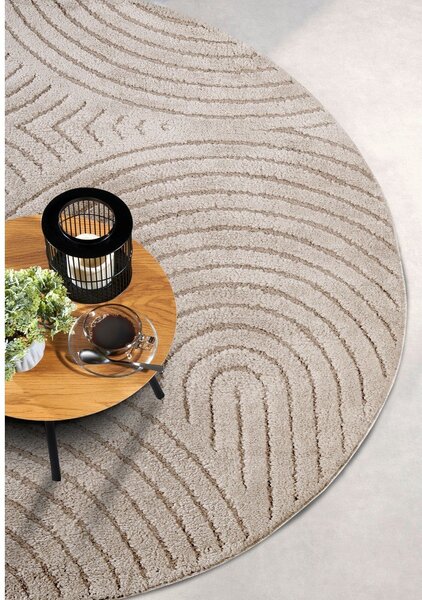 Bež okrugao tepih ø 160 cm Panglao New York Taupe – Elle Decoration
