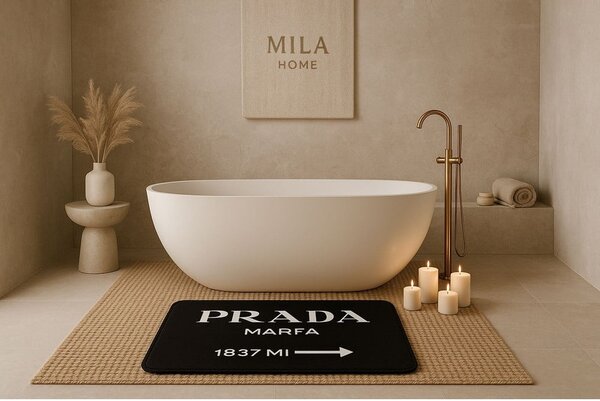 Crne od samta kupaonske prostirke u setu 2 kom 60x100 cm Prada – Mila Home