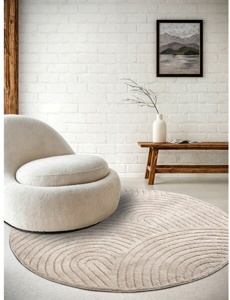 Bež okrugao tepih ø 160 cm Panglao New York Taupe – Elle Decoration