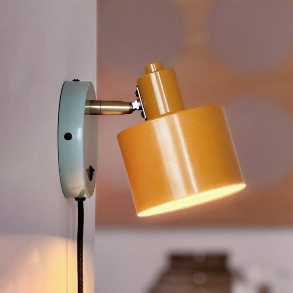 Dyberg Larsen Zidna lampa Ocean, curry/tirkizna, projekcija 21 cm, Žuta, Dnevni boravak/blagovaonica, Metal