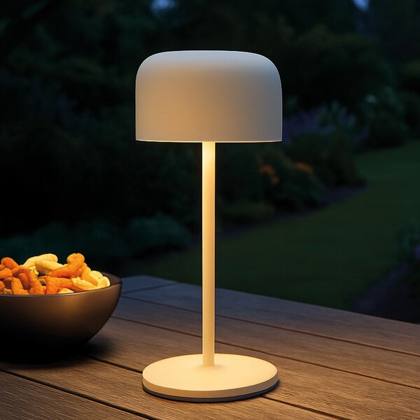 FH Lighting Finley LED punjiva stolna lampa, pješčano bež boje, visina 22 cm, metalna, IP54, prigušiva, Bež, Metal