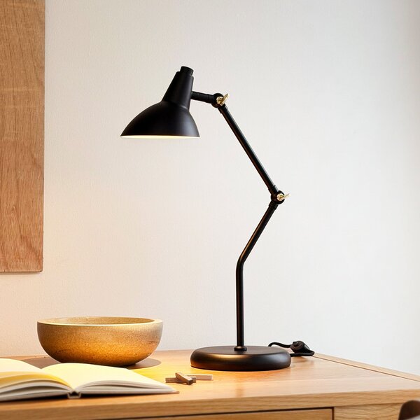 Dyberg Larsen Vela stolna lampa, crna, visina 45 cm, Crno, Dnevni boravak/blagovaonica, Metal