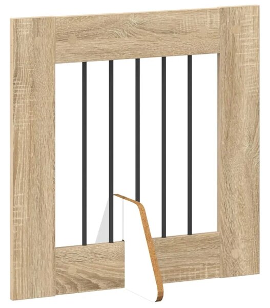 Preklopna vrata za pse s postoljem 4 kom. Hrast sonoma 241 cm - Hrast sonoma 60 x 60 cm 4