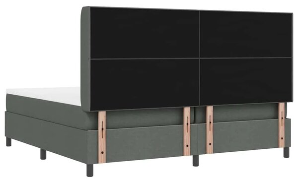Box spring krevet Tamno siva 200 x 200 cm tkanina - Tamno siva 200 x 200 cm Prošiveno gumbima