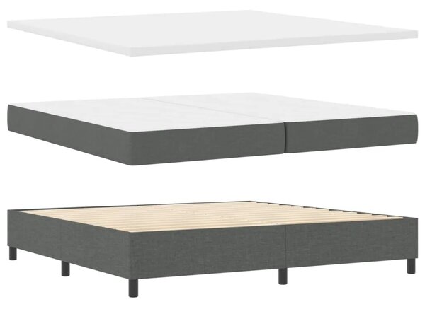 Box spring krevet Tamno siva 200 x 200 cm tkanina - Tamno siva 200 x 200 cm Prošiveno gumbima