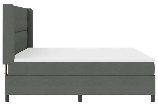 Box spring krevet Tamno siva 200 x 200 cm tkanina - Tamno siva 200 x 200 cm Prošiveno gumbima