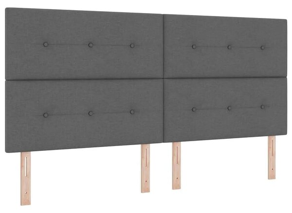 Box spring krevet Tamno siva 200 x 200 cm tkanina - Tamno siva 200 x 200 cm Prošiveno gumbima