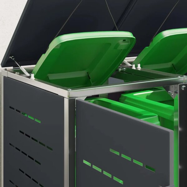 Skladište za kanta za smeće for 3 Bins 240L Nehrđajući čelik - Antracit 3