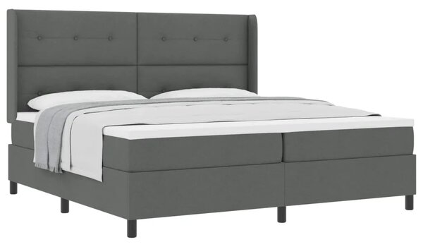 Box spring krevet Tamno siva 200 x 200 cm tkanina - Tamno siva 200 x 200 cm Prošiveno gumbima