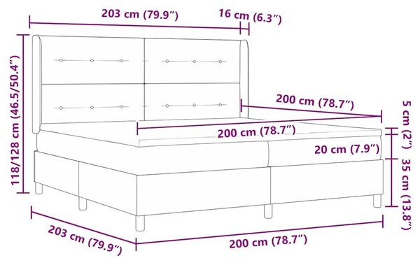 Box spring krevet Tamno siva 200 x 200 cm tkanina - Tamno siva 200 x 200 cm Prošiveno gumbima