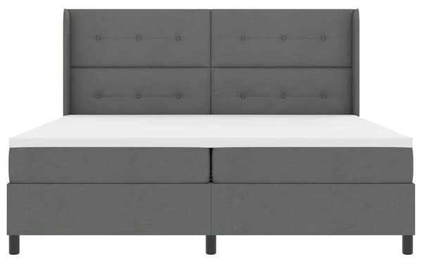 Box spring krevet Tamno siva 200 x 200 cm tkanina - Tamno siva 200 x 200 cm Prošiveno gumbima