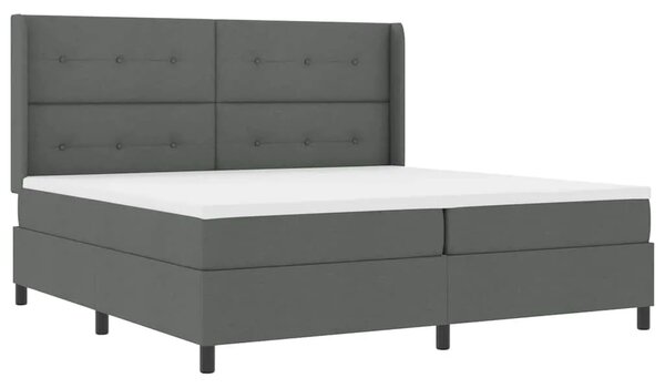 Box spring krevet Tamno siva 200 x 200 cm tkanina - Tamno siva 200 x 200 cm Prošiveno gumbima