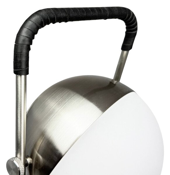 Dyberg Larsen LED punjiva stolna lampa Mova, crna, IP44, prigušiva, Krom, Dnevni boravak/blagovaonica, Metal