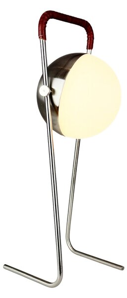 Dyberg Larsen LED punjiva stolna lampa Mova, bordo, IP44, prigušiva, Krom, Dnevni boravak/blagovaonica, Metal
