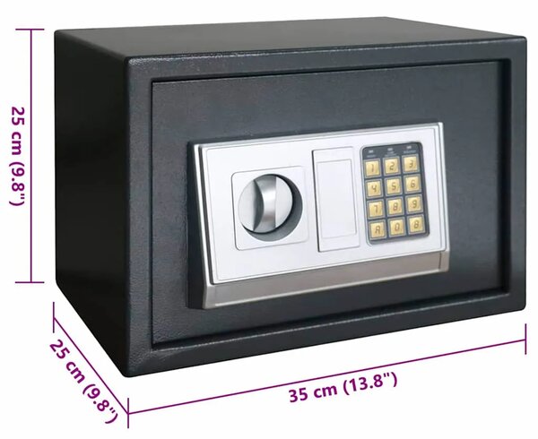Digitalni sef s zaključavanjem Tamno siva 35 x 25 x 25 cm Čelik - 35 x 25 x 25 cm